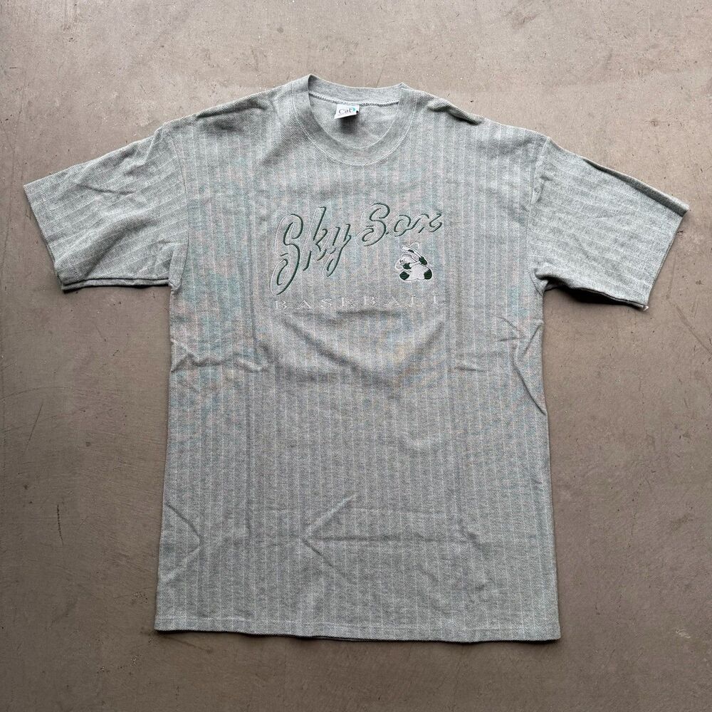 Vintage 90s Cal Cru Sz L Shirt Sky Sox Baseball Colorado Springs Striped USA